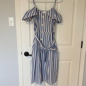 Bluivy Blue and White Striped Maxi Dress